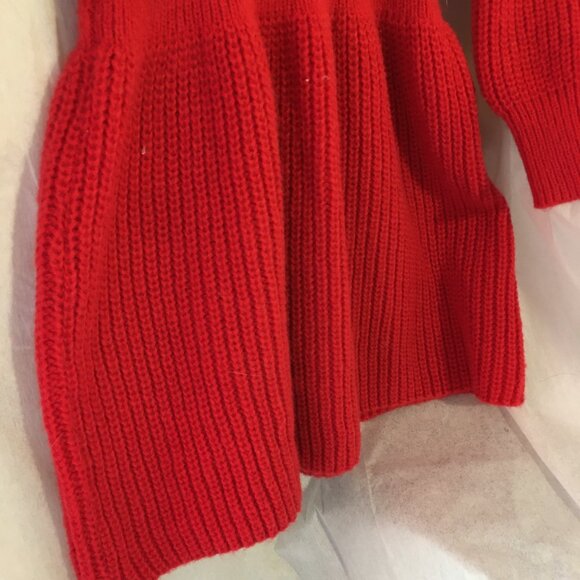 Sweater Dress Red Merry Knit Turtleneck long sleeve Midi S Ugly X-Mas - Picture 4 of 7